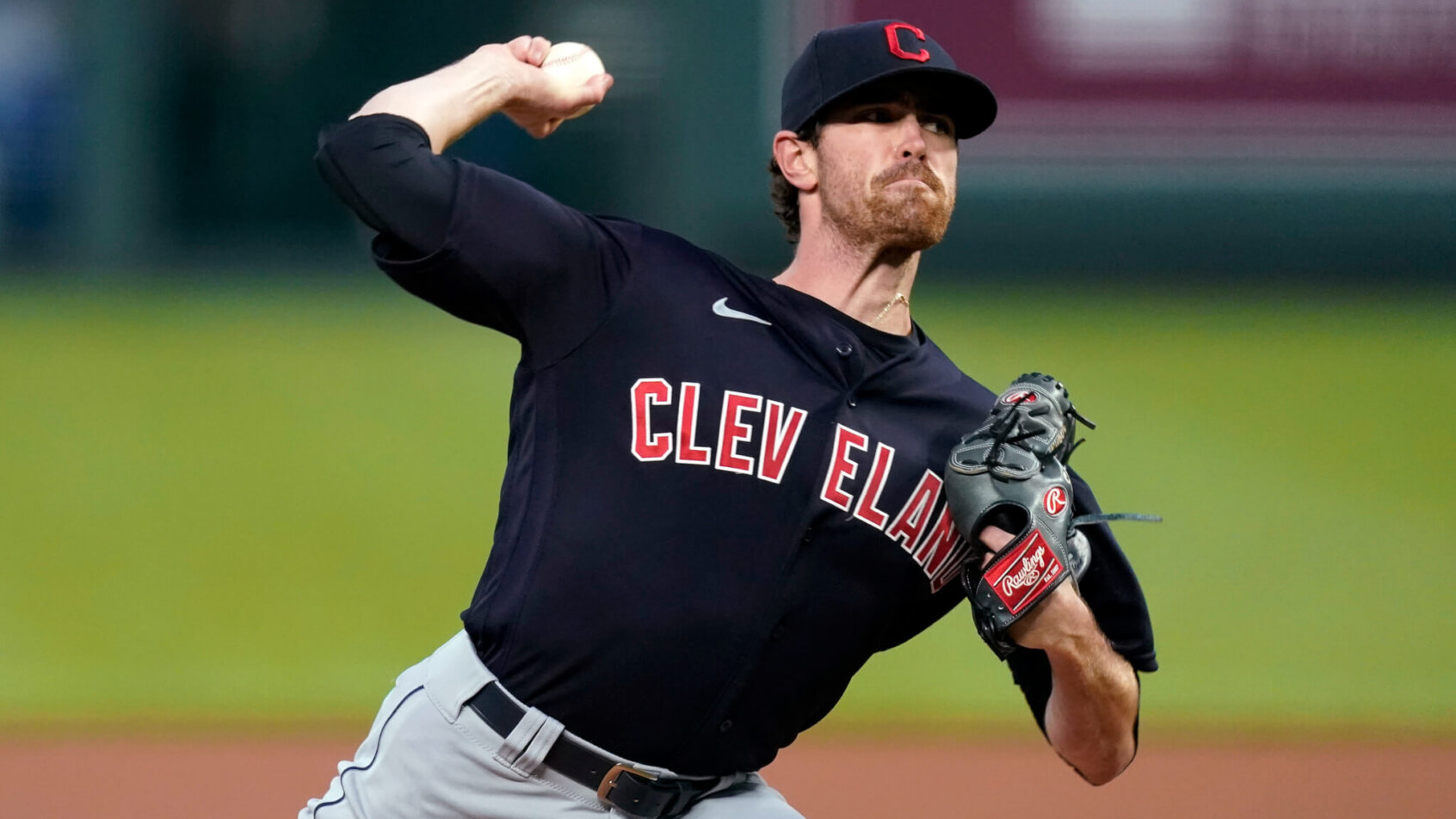 Shane Bieber delivers a pitch