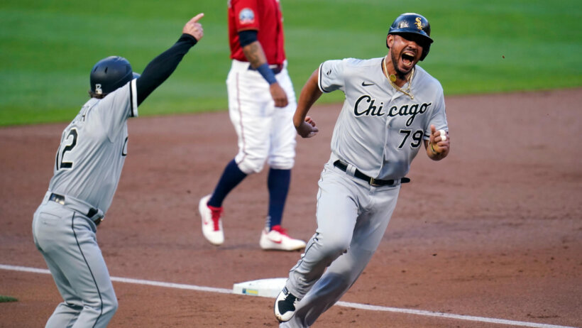 Chicago White Sox's Jose Abreu rounding third base
