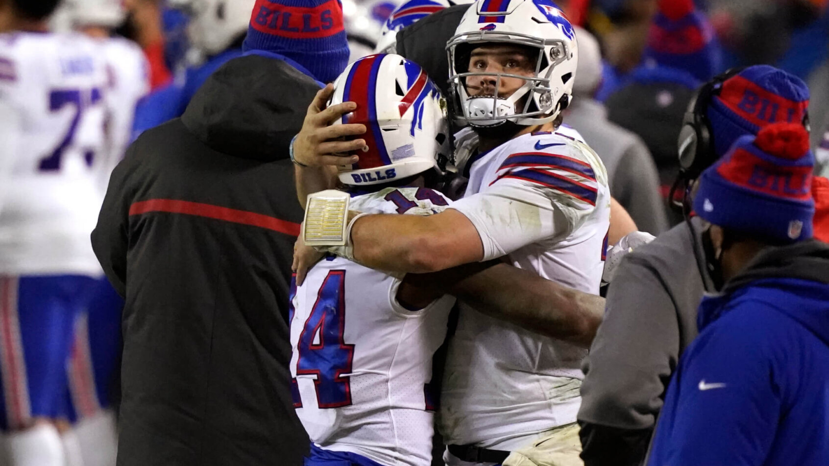Josh Allen Stefon Diggs embrace
