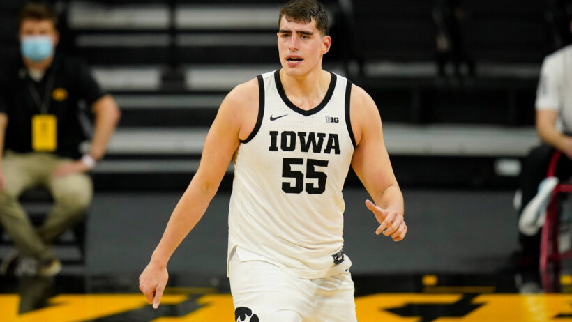 Iowa center Luka Garza during a NCAA men's basketball game.