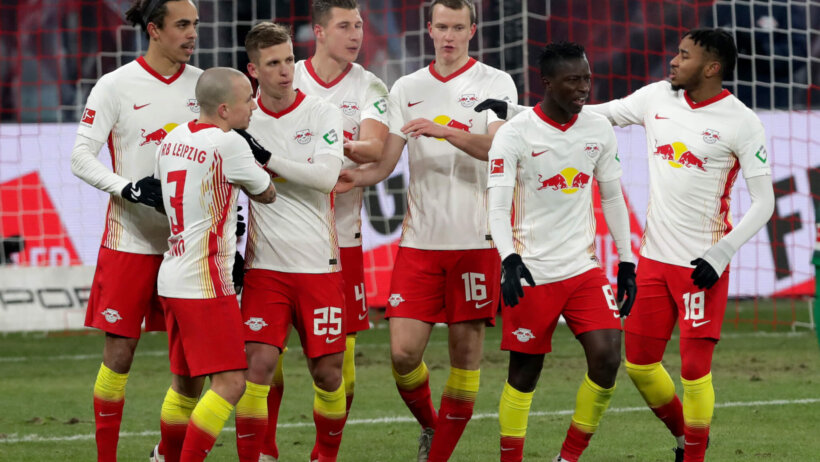 Leipzig players celebrate