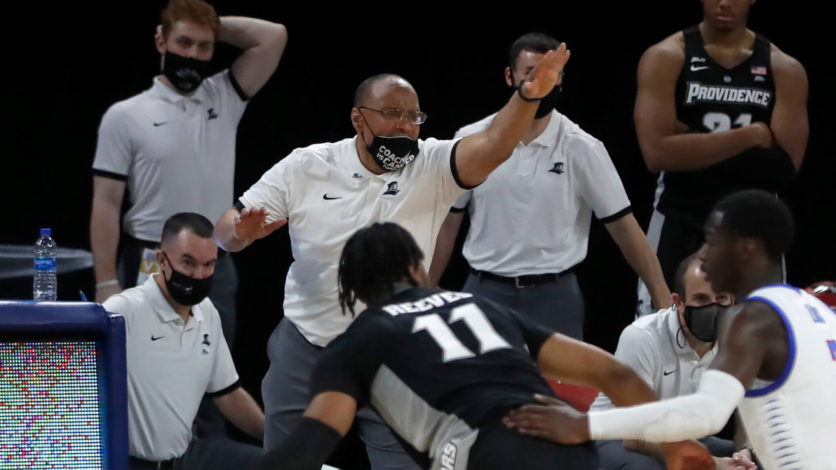 Ed Cooley shouting instruction from sidelines