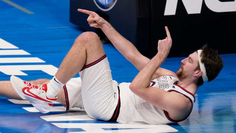 Drew Timme Celebrating Versus Creighton