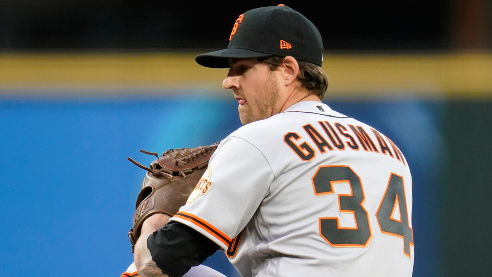 Kevin Gausman winding up for pitch