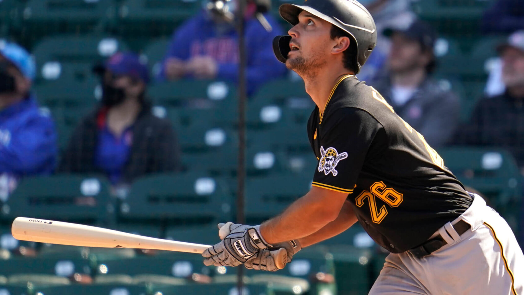 Adam Frazier admires a hit