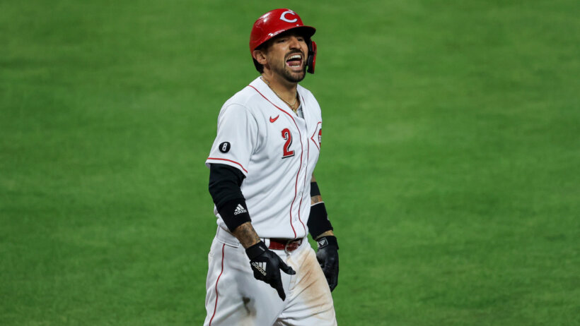 Nick Castellanos celebrates a home run