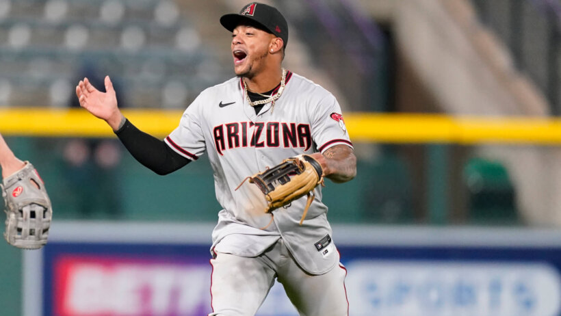 Arizona Diamondbacks center fielder Ketel Marte celebrating
