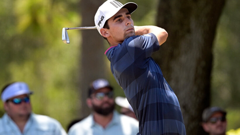 Joaquin Niemann strikes an iron