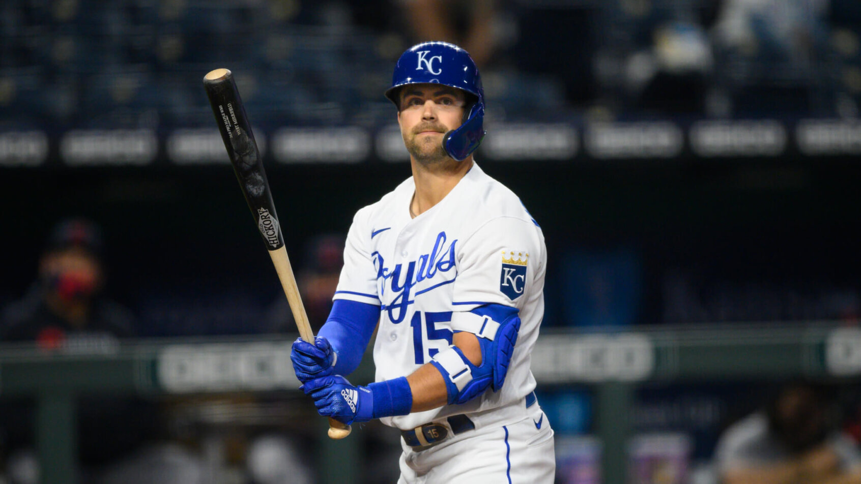Whit Merrifield holding bat