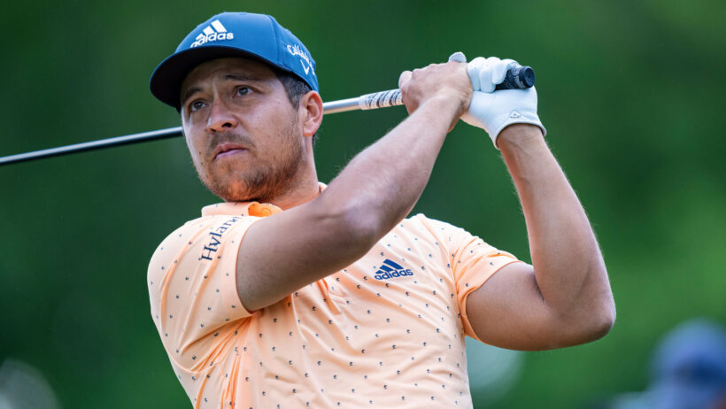 Xander Schauffele admires a shot