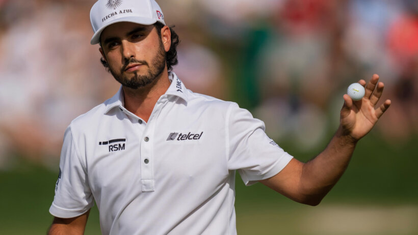 Abraham Ancer celebrates a made putt