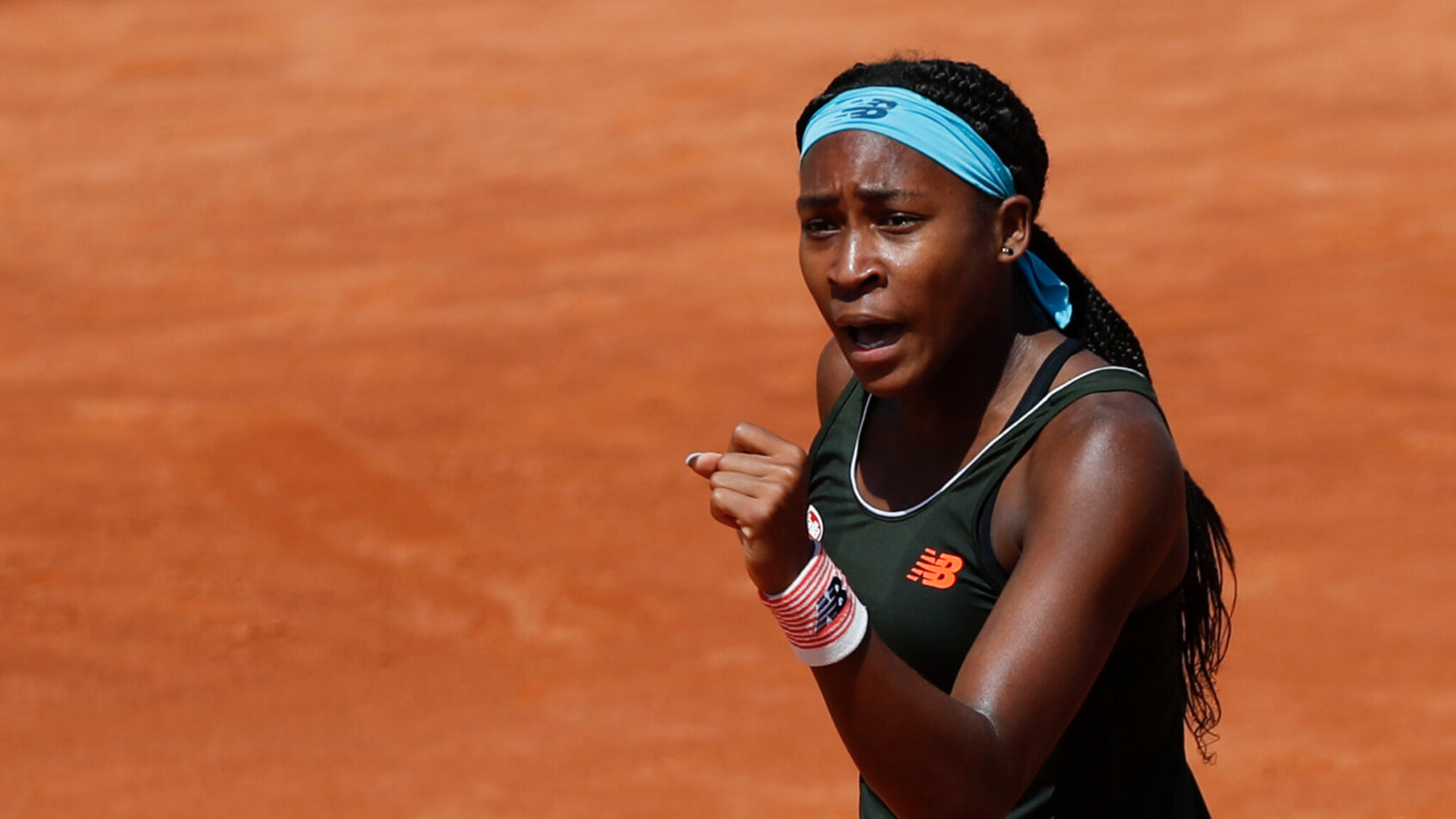 Cori Gauff fist pump reaction
