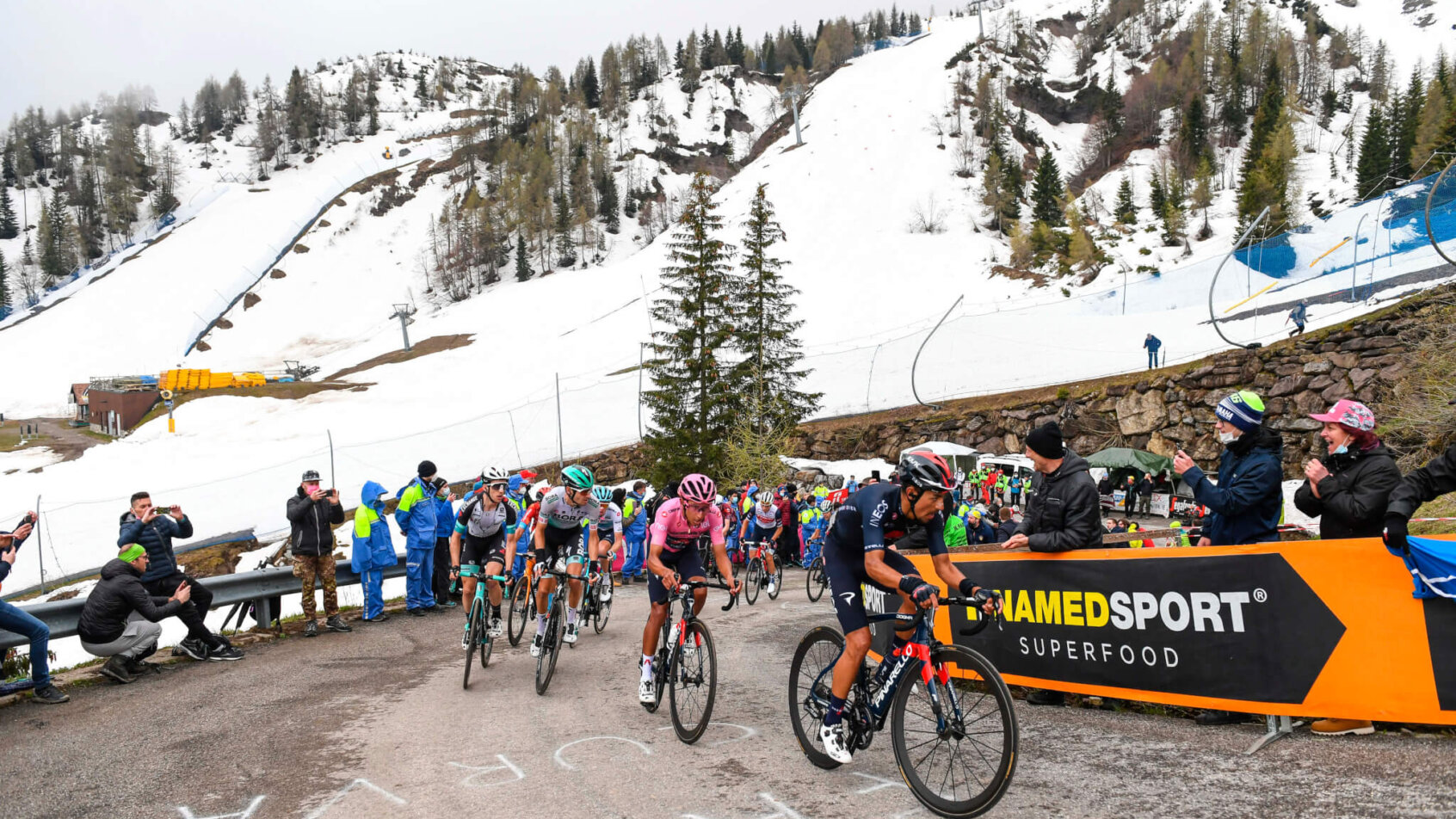 Egan Bernal and Simon Yates set the pace
