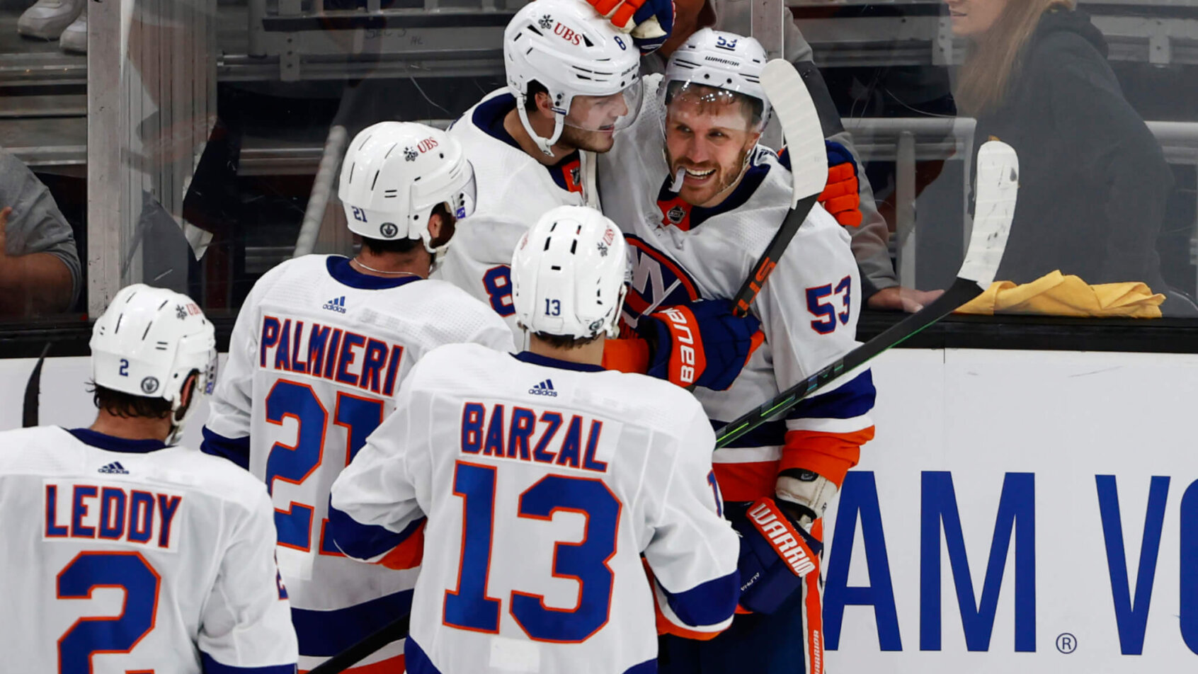 Islanders celebrate goal