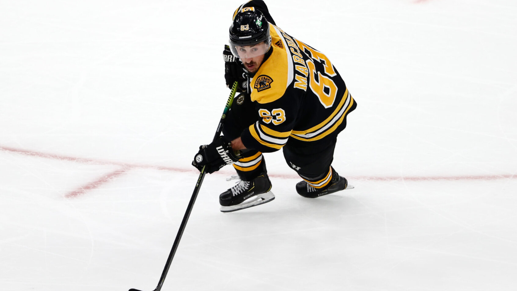 Brad Marchand skating with puck