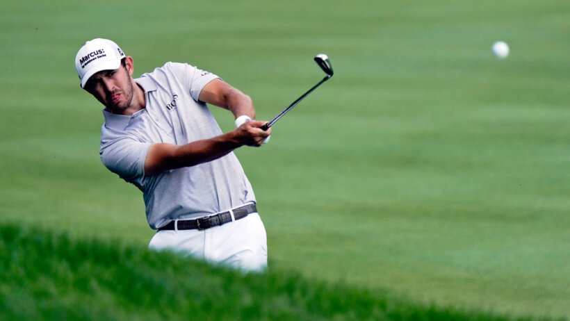 Patrick Cantley hitting the ball during the third round of the Memorial golf tournament.