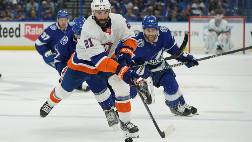 New York Islanders right wing Kyle Palmieri during a NHL hockey Stanley Cup playoff game.