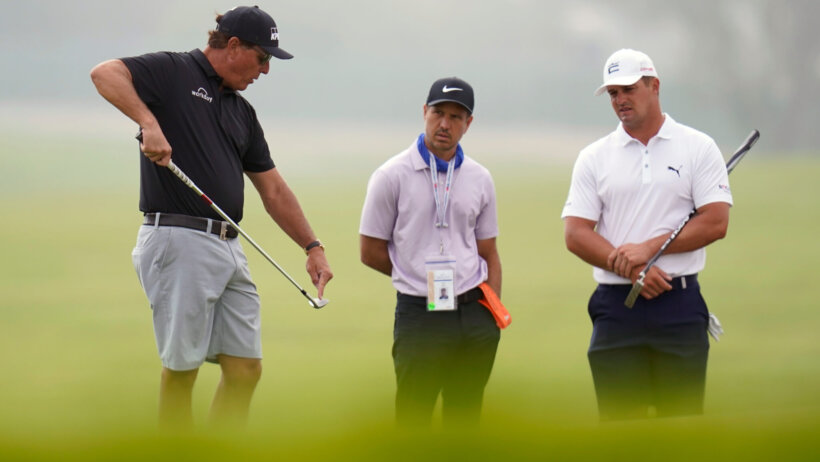 Phil Mickelson and Bryson DeChambeau at the U.S. Open
