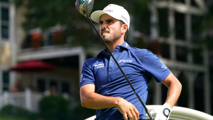 Abraham Ancer teeing off
