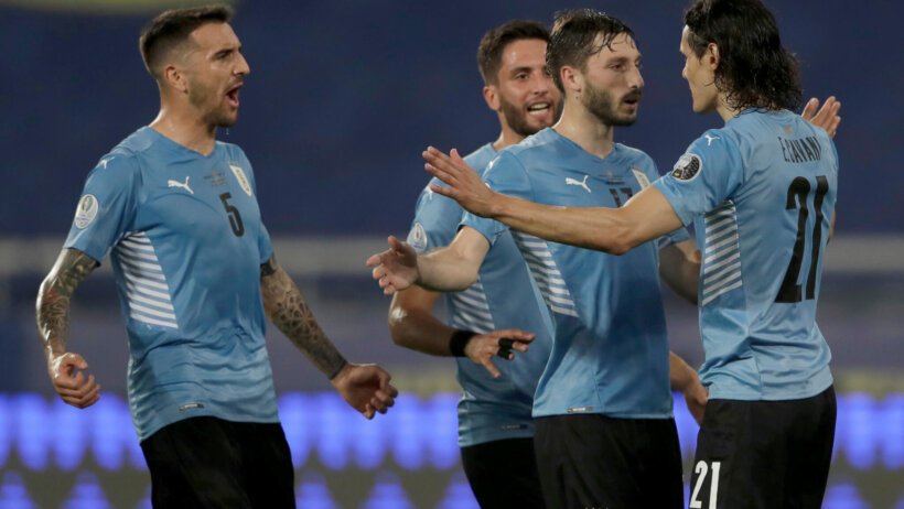 Uruguay players celebrate