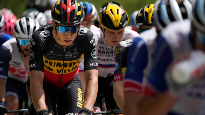 Wout Van Aert riding in the peloton at the Tour de France