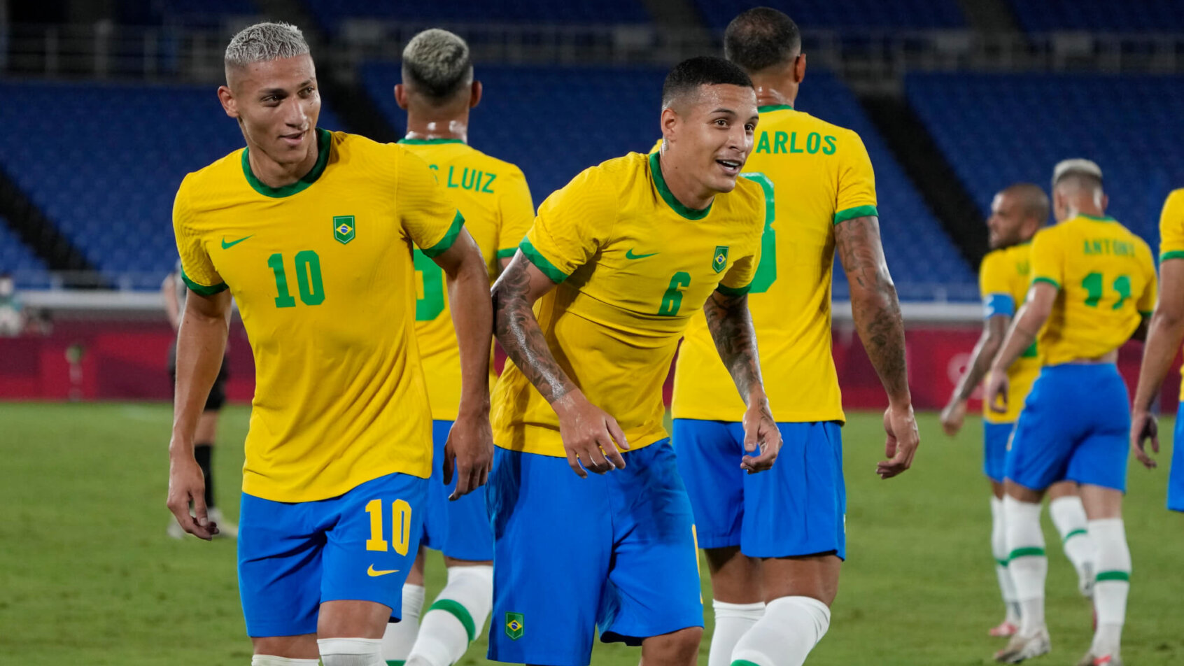 Brazil players celebrating
