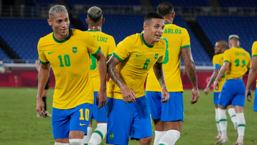 Brazil players celebrating