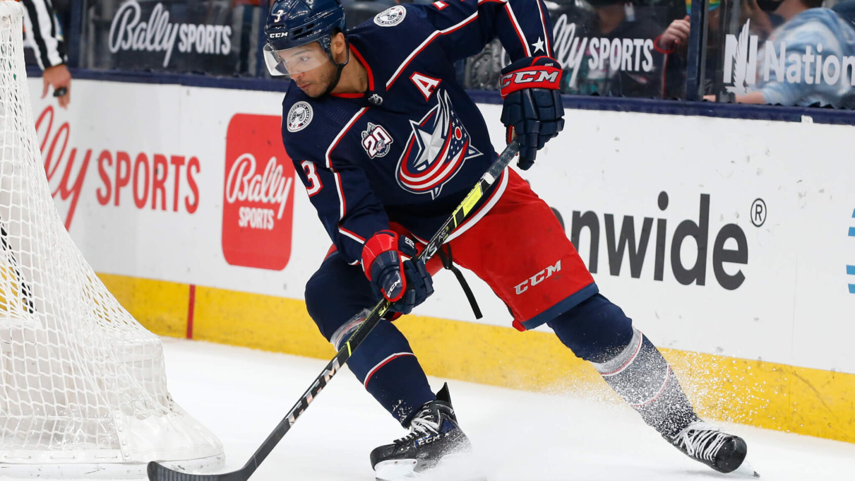 Seth Jones tries a wrap around