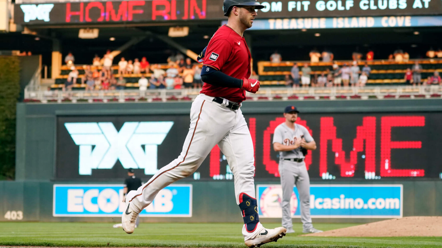 Minnesota Twins' Mitch Garver rounding the bases after a grand slam