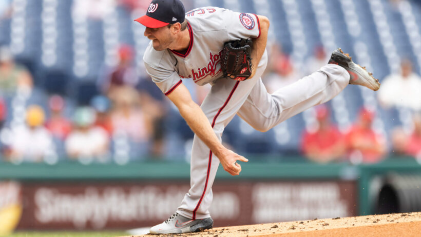 Max Scherzer delivering a pitch
