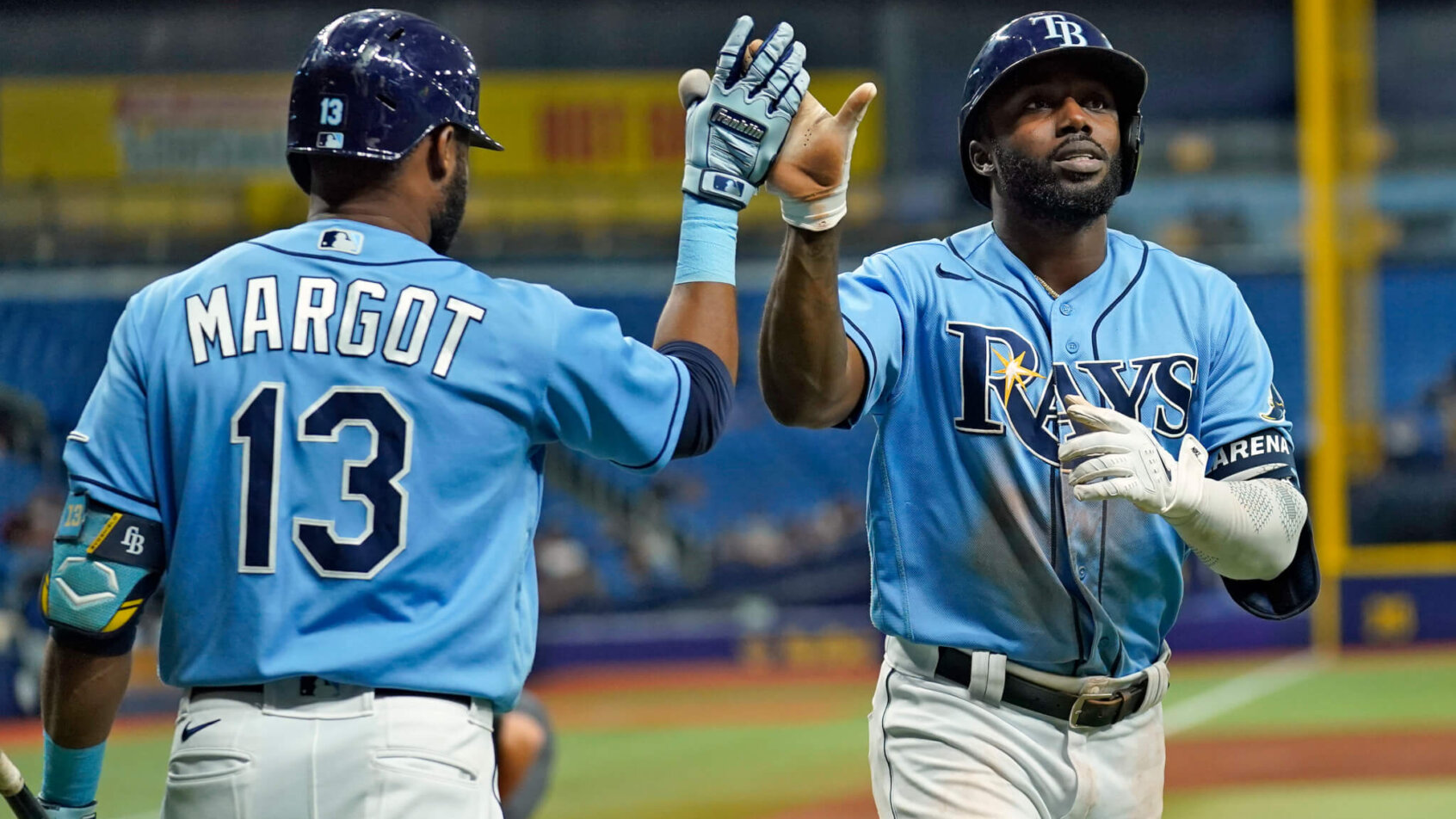 Randy Arozarena celebrates, Tampa Bay Rays
