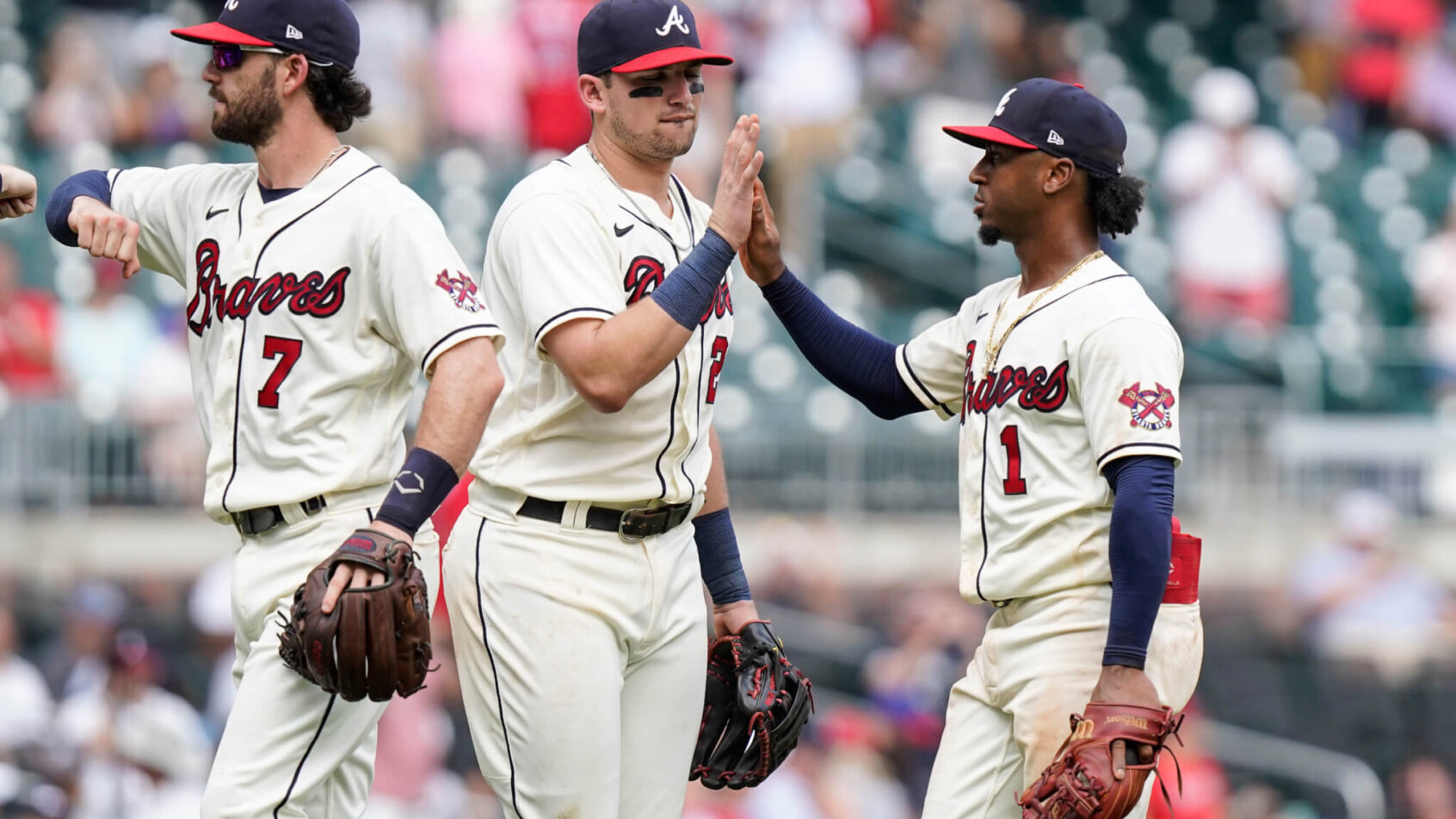 Braves players celebrating