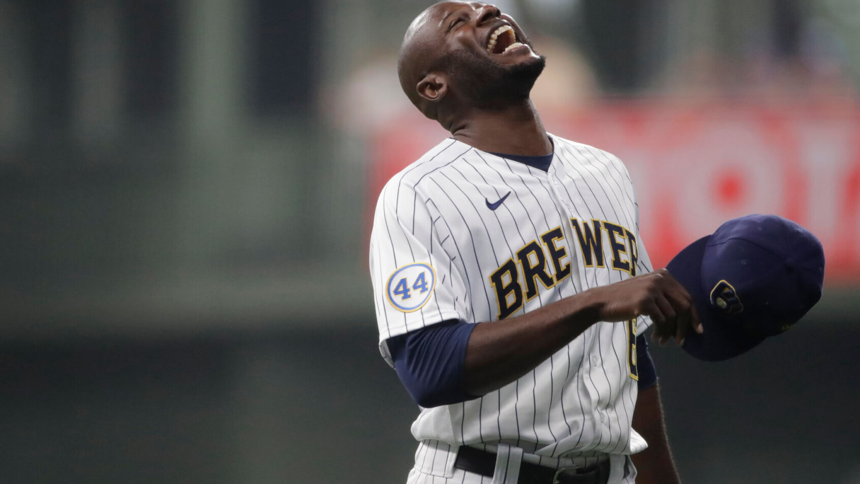 Lorenzo Cain having a laugh