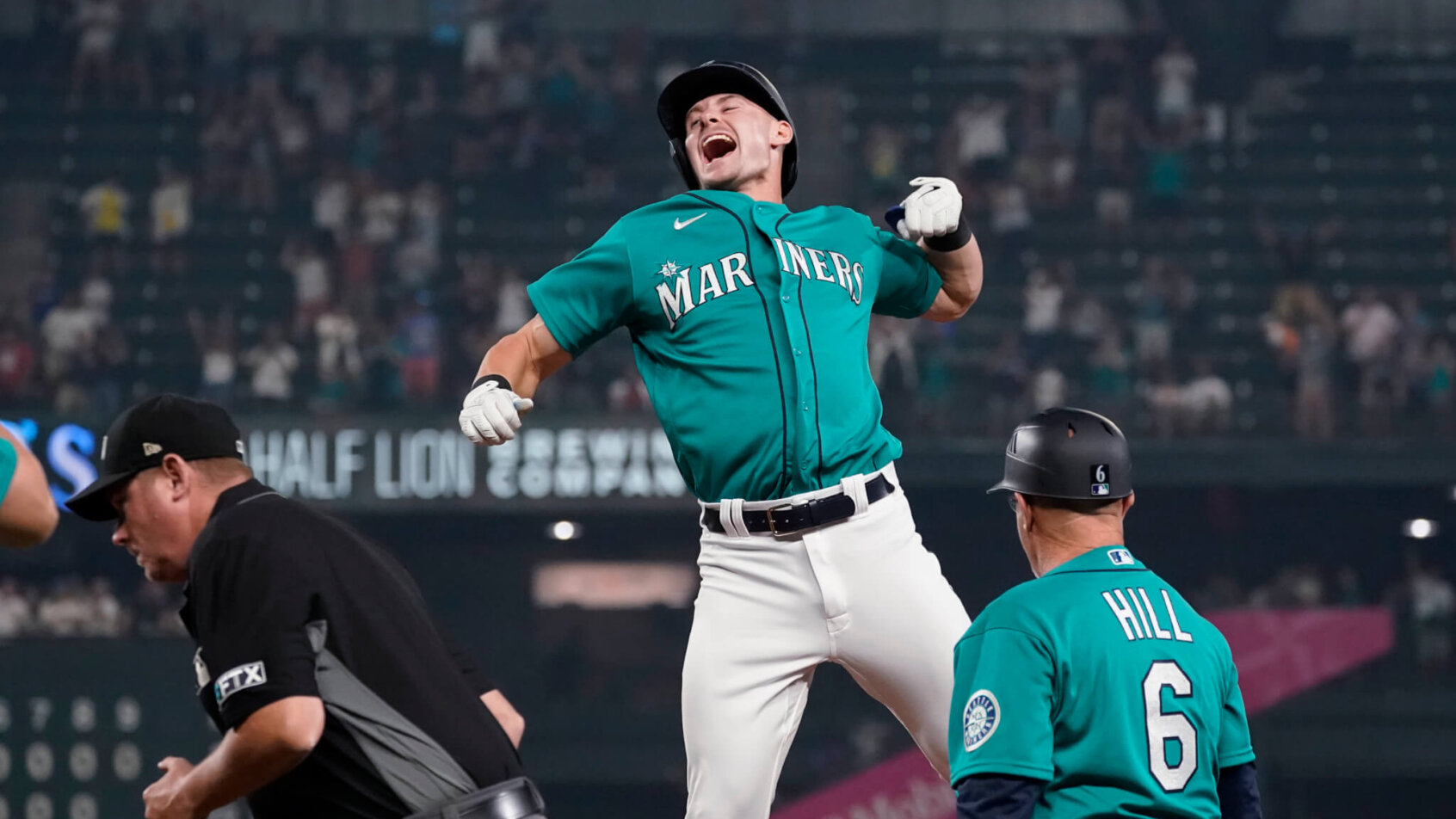 Jarred Kelenic celebrating