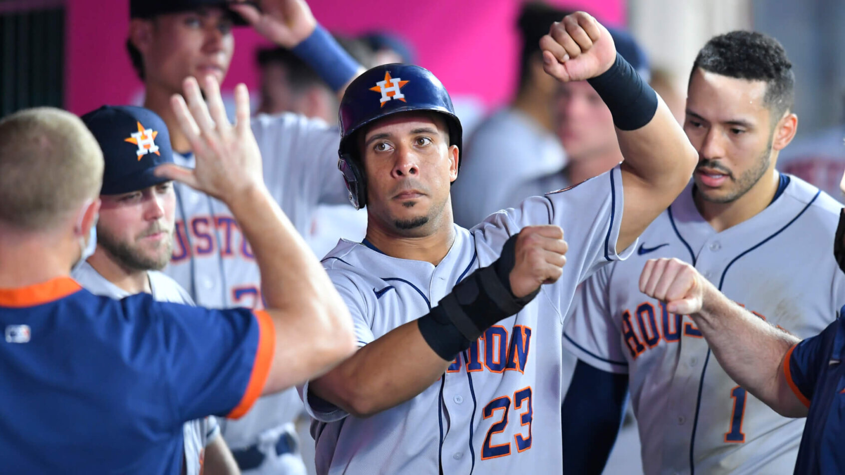 Astros dugout celebration