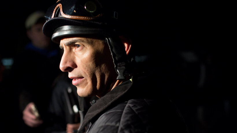 side angle of jockey John Velazquez,
