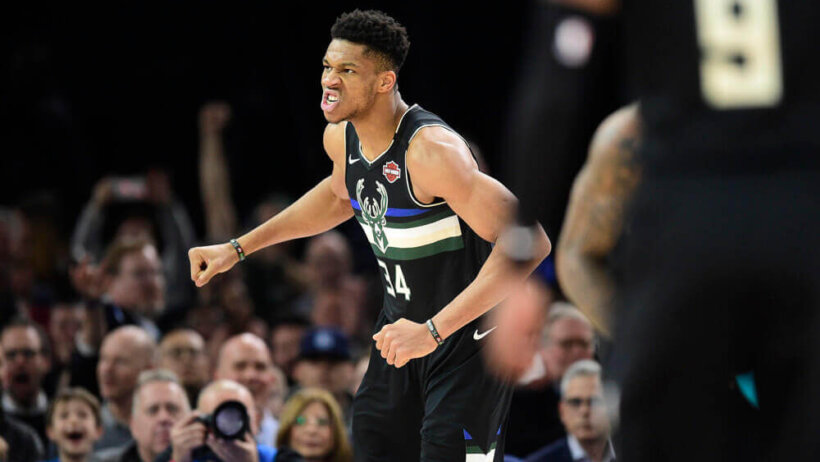 Giannis Antetokounmpo celebration