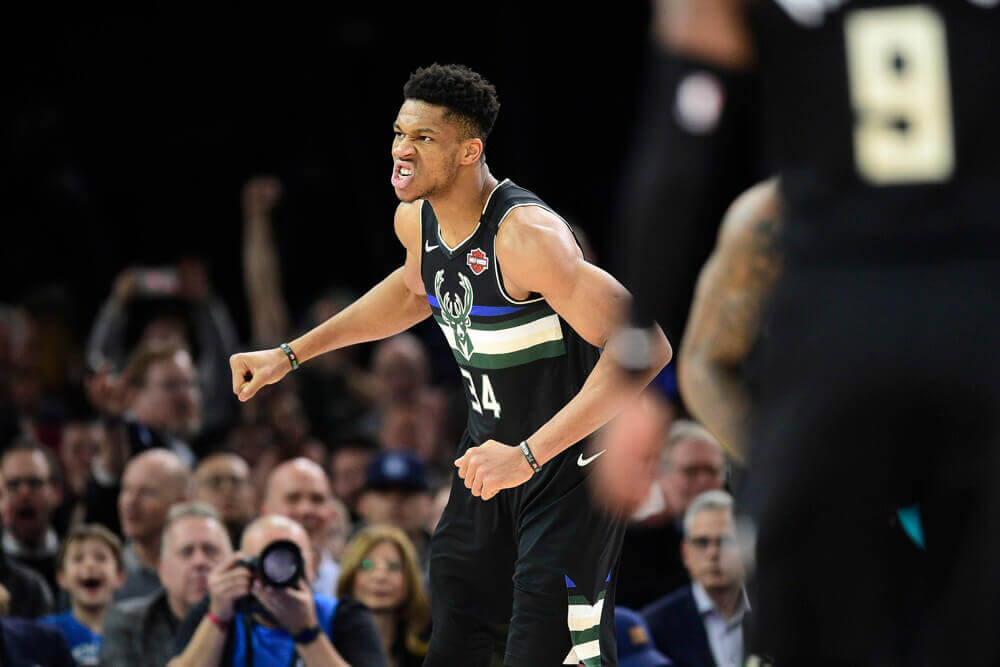 Giannis Antetokounmpo celebration