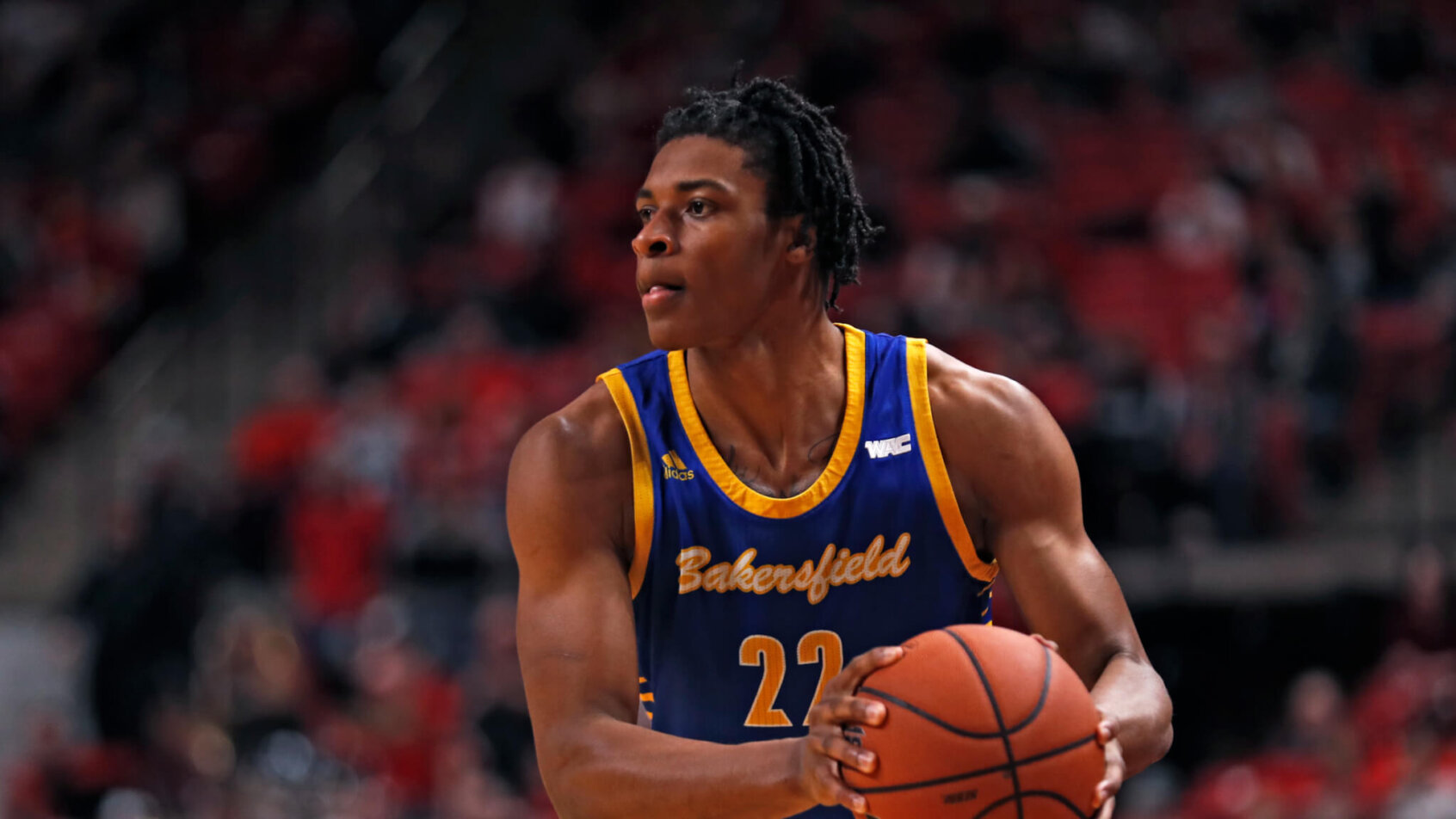 Cal State Bakersfield's Justin McCall looking to pass the ball