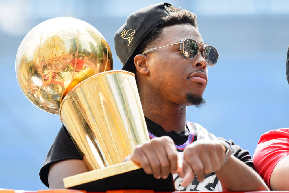 Kyle Lowry holding NBA title