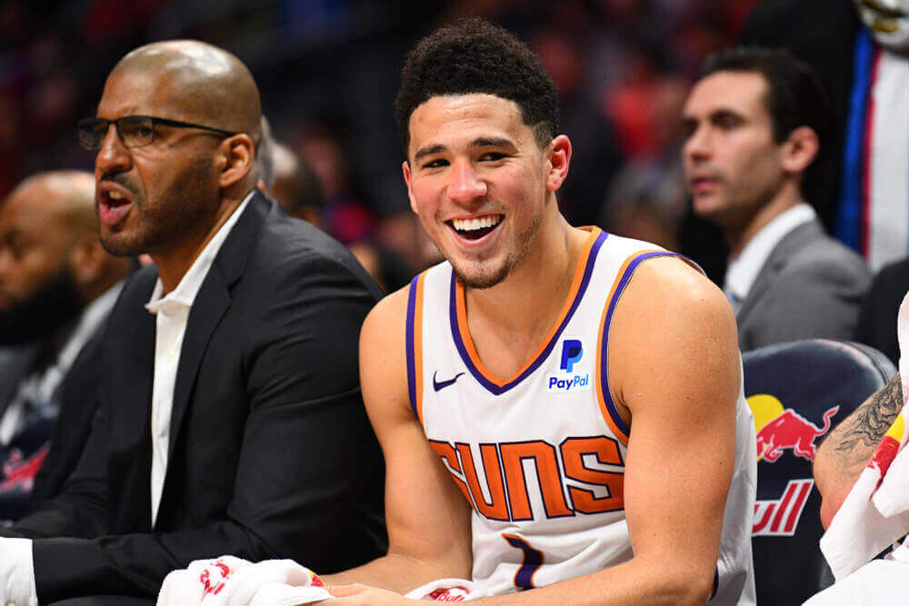 Devin Booker smiling
