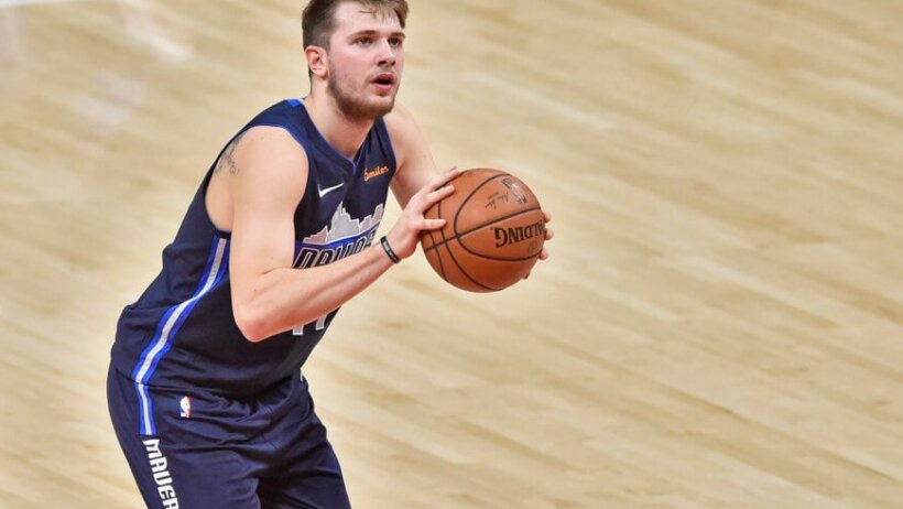 Luka Doncic shooting a free throw