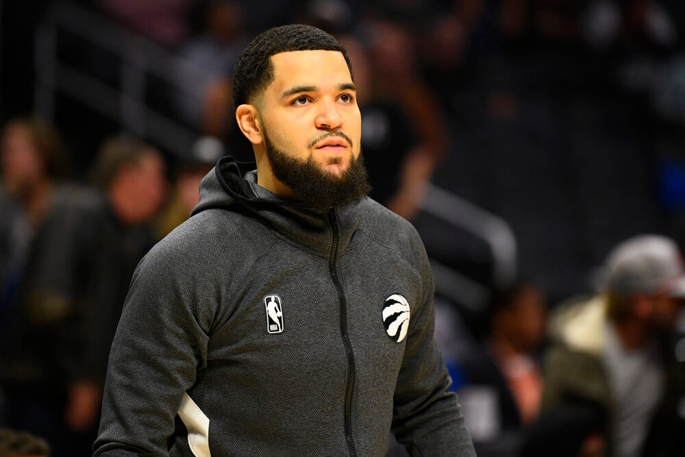 Fred VanVleet in warmup jacket