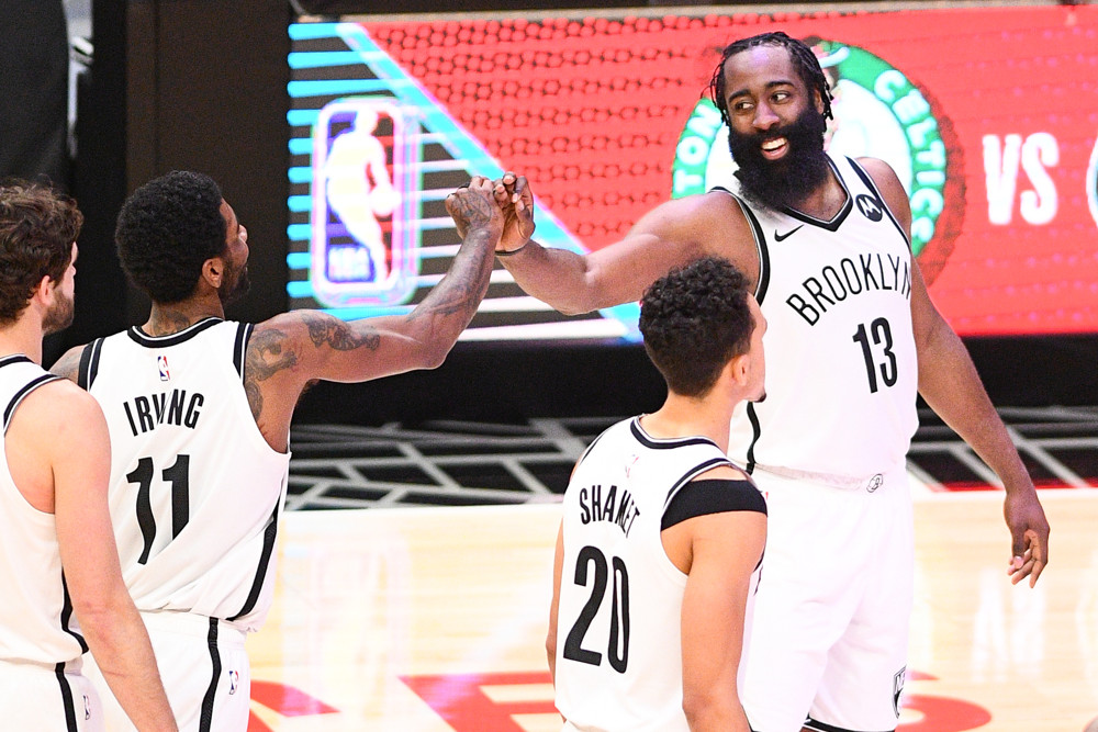James Harden Kyrie high five