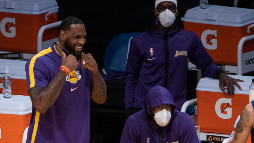 LeBron celebrating