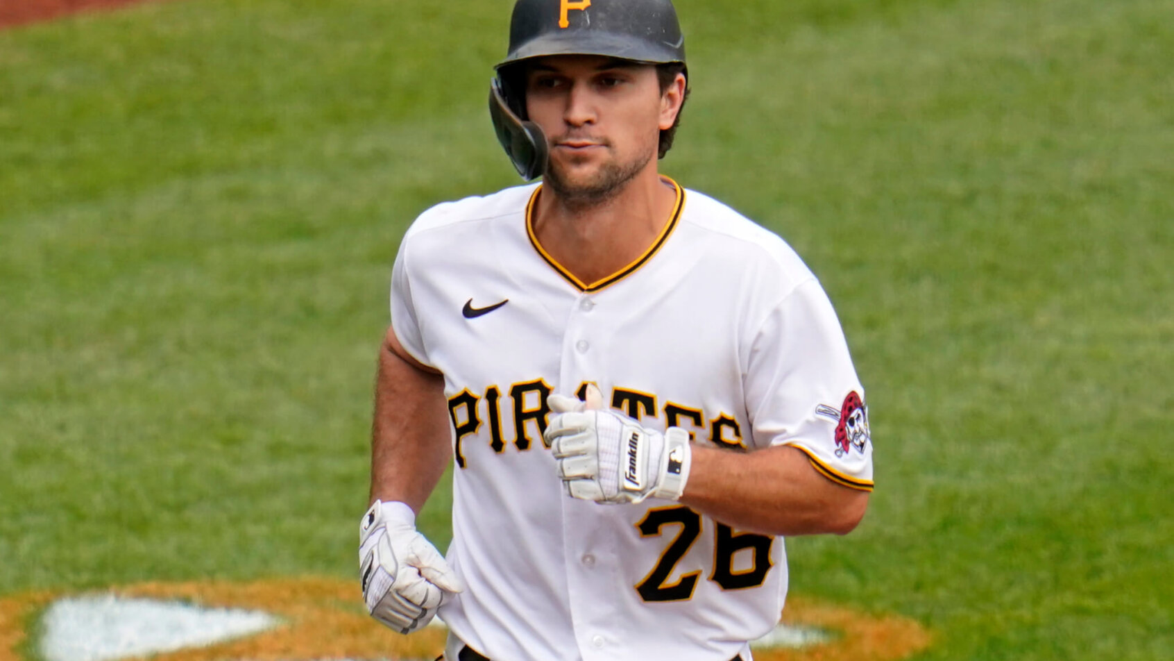Pittsburgh Pirates' Adam Frazier trots home after hitting a solo home run
