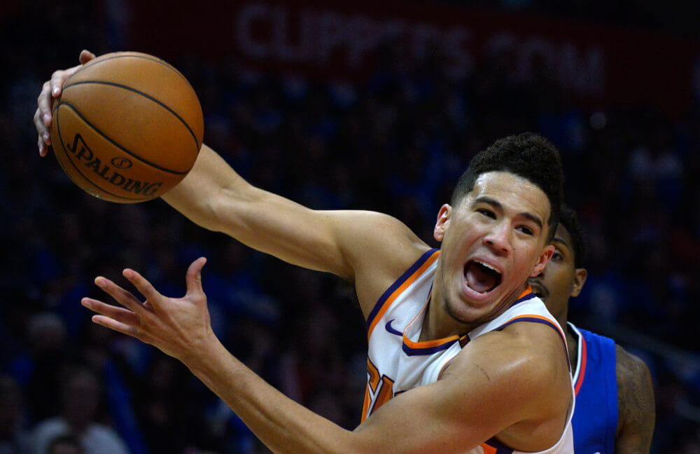 Devin Booker corraling ball