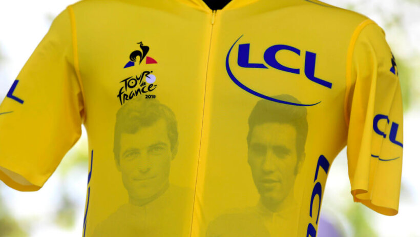 Closeup of the TDF Yellow Jersey