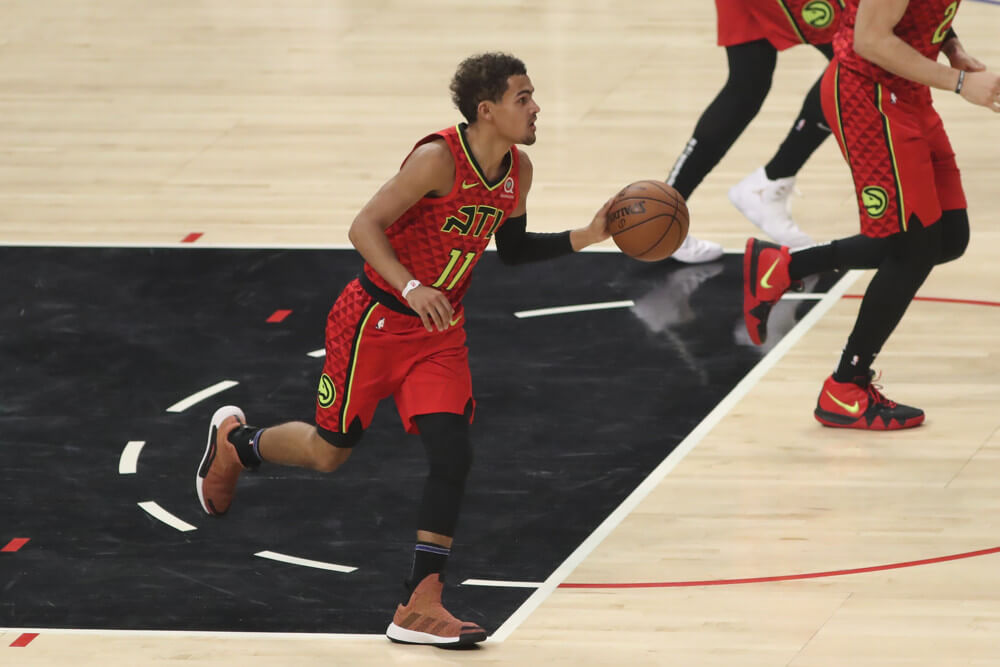 Trae Young dribbling