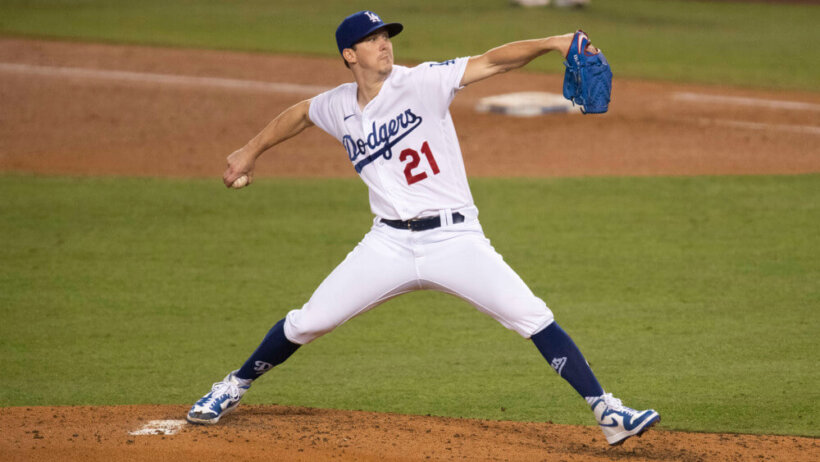 Los Angeles Dodgers starting pitcher Walker Buehler delivers a pitch